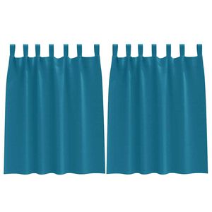 vidaXL Verdunkelungs-Vorh&auml;nge mit Ringen 2 pcs T&uuml;rkis 140 x 140 cm