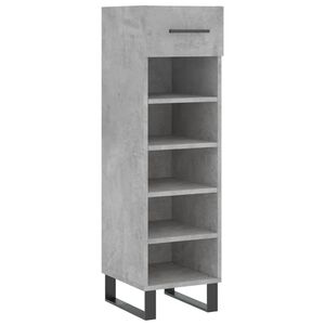 vidaXL Schuhschrank Betongrau 30x35x105 cm Holzwerkstoff