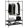 vidaXL Kleiderständer mit Ablagen Schwarz Holzwerkstoff