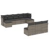 vidaXL 10-tlg. Garten-Sofagarnitur mit Kissen Grau Poly Rattan