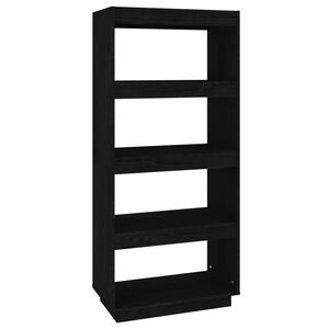 vidaXL B&uuml;cherregal/Raumteiler Schwarz 60x35x135 cm Massivholz Kiefer
