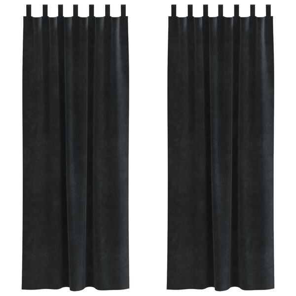 vidaXL Verdunkelungsvorh&auml;nge 2 pcs Schwarz 140 x 245 cm Samt