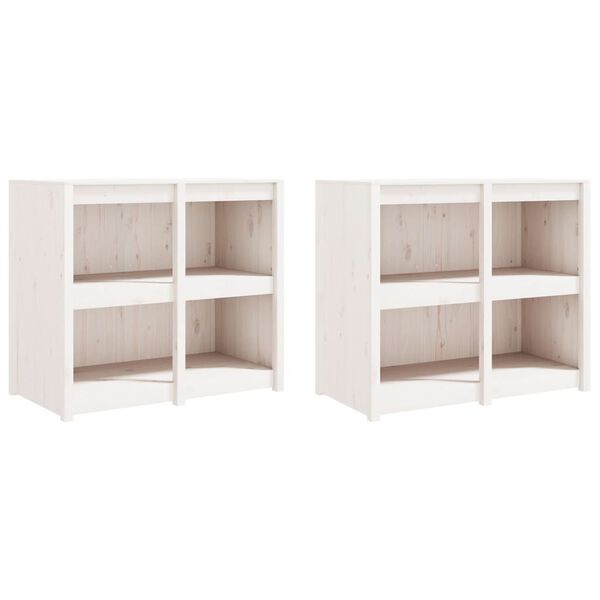 vidaXL Outdoor-K&uuml;chenschr&auml;nke 4 Stk. Wei&szlig; Massivholz Kiefer