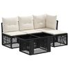 vidaXL Gartensofa-set 5 stk. Schwarz Poly-Rattan