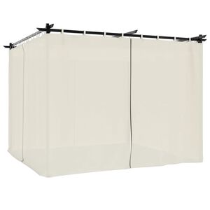 vidaXL Pavillon mit Vorh&auml;ngen Creme 3x3 m Stahl