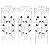 vidaXL Gartenzaun 3 Stk. Schwarz 110,5 x 42,5 cm Stahl