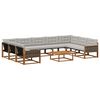 vidaXL Outdoor-Sofagarnitur mit Kissen 10 pcs Nat&uuml;rlich und Hellgrau