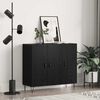 vidaXL Sideboard Schwarz Eichen-Optik 90 x 32,5 x 80 cm Holzwerkstoff