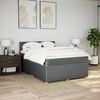 vidaXL Boxspringbett mit Matratze Dunkelgrau 140x190 cm Stoff