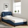 vidaXL Bett mit Matratze "Hvar" Blau 90x190 cm Stoff