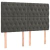 vidaXL Boxspringbett mit Matratze Dunkelgrau 140x190 cm Samt