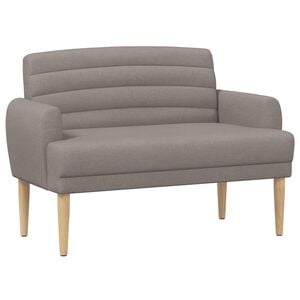 vidaXL Zweisitzer mit Knopfheftung Taupe 116 x 67 x 80 cm Stoff
