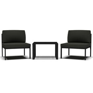 vidaXL 3-tlg. Garten-Sofagarnitur mit Kissen Aluminium Anthrazit