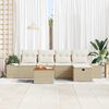 vidaXL Gartensofa-set mit Kissen mit Speicher 6 pcs Beige Poly-Rattan