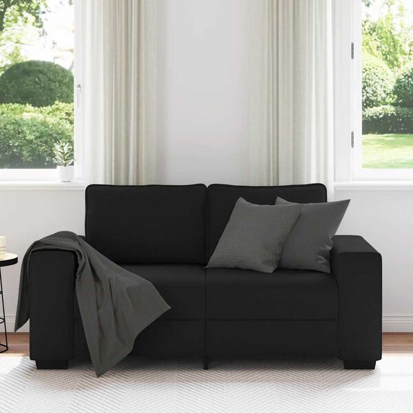 vidaXL 2-Sitzer-Sofa Schwarz 120 cm Stoff