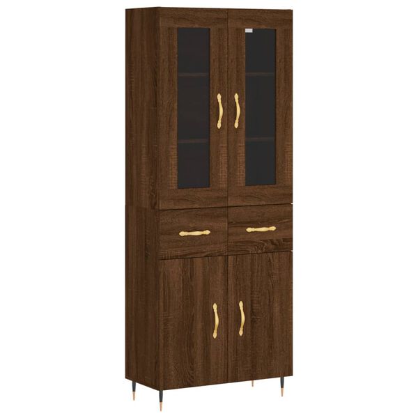 vidaXL Highboard Braun Eichen-Optik 69,5x34x180 cm Holzwerkstoff