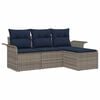 vidaXL Gartensofa-set mit Kissen mit Speicher 4 pcs Grau Poly-Rattan