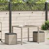 vidaXL Gartenhocker mit Kissen 2 Stk. Hellgrau 40x40x43 cm Poly Rattan