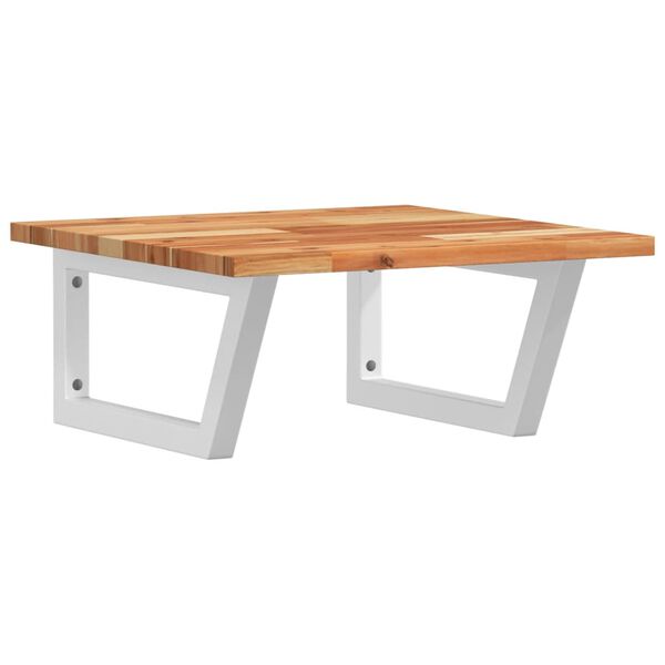 vidaXL Waschbeckenregal Wandmontage Stahl und Akazienholz