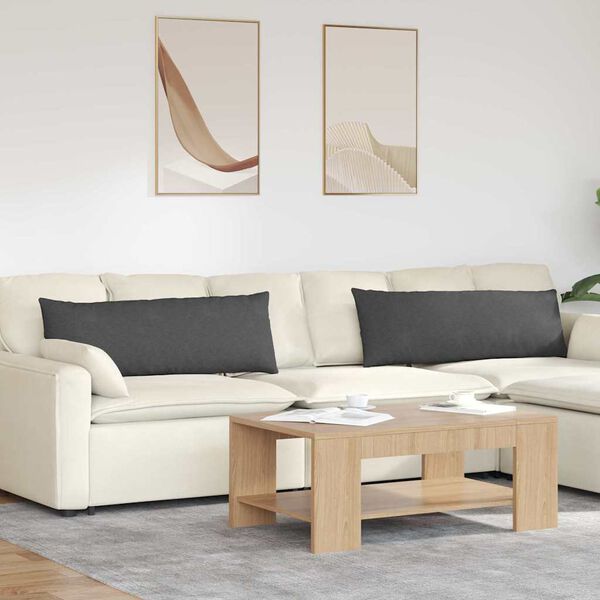 vidaXL Sofakissen 2 St&uuml;ck Dunkelgrau 120 x 40 cm Cordstoff