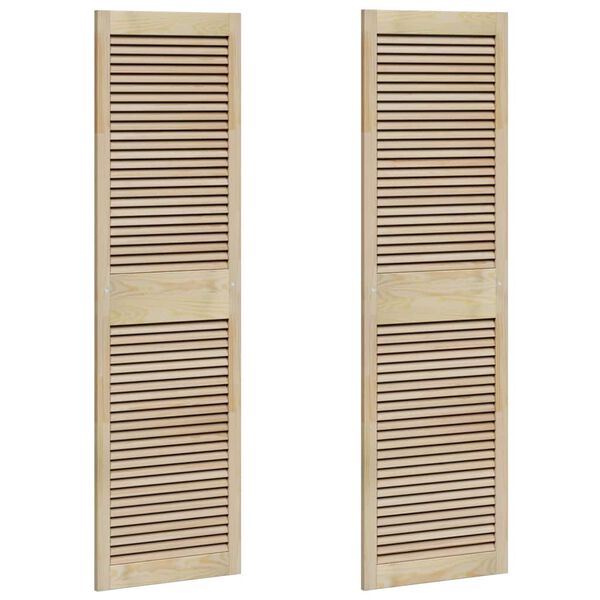 vidaXL Schrankt&uuml;r 2 pcs Natur 170 x 2,1 x 49,5 cm Massives Kiefernholz