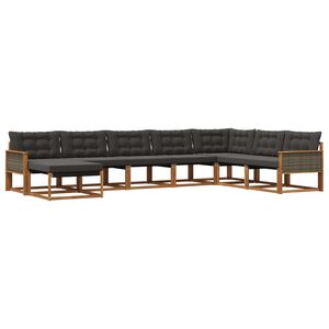 vidaXL Outdoor-Sofagarnitur 8 stk. Nat&uuml;rlich und Schwarz