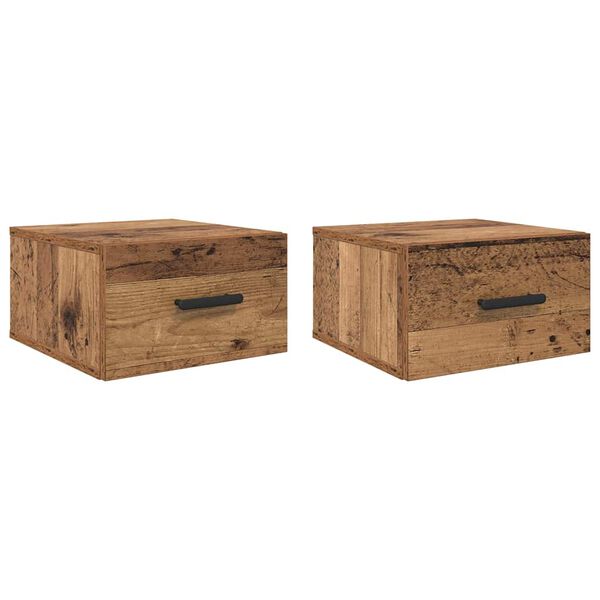 vidaXL Nachttisch 2 pcs Altholz 35 x 35 x 20 cm Holzwerkstoff