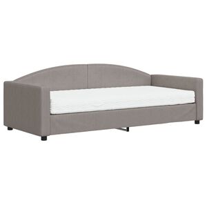 vidaXL Tagesbett mit Matratze Taupe 90x200 cm Stoff