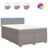 vidaXL Boxspringbett mit Matratze Taupe 140x190 cm Stoff