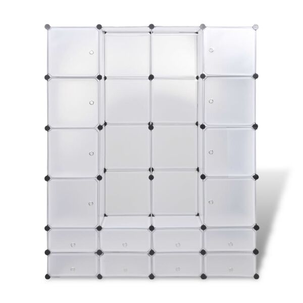 vidaXL Modularer Schrank mit 18 Fächern Weiß 37x146x180,5 cm