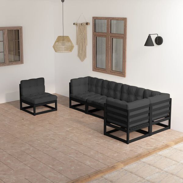 vidaXL 6-tlg. Garten-Lounge-Set mit Kissen Kiefer Massivholz