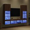 vidaXL TV Wand Einheiten mit LED 5 pcs Artisan-Eiche Holzwerkstoff