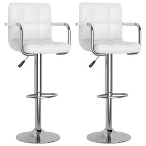 vidaXL Barhocker 2 Stk. Wei&szlig; Kunstleder