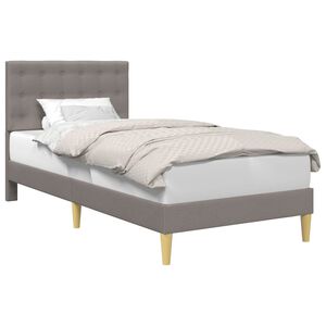 vidaXL Bettrahmen mit Kopfteil Taupe 100 x 200 cm Stoff