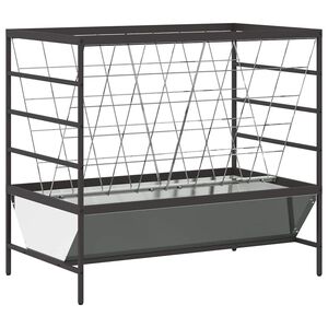 vidaXL Viehfutterspender Silber 100 x 60 x 90 cm 15 kg