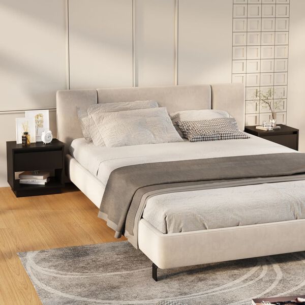 vidaXL Nachttische 2 Stk. Schwarz 45x34x44 cm Holzwerkstoff