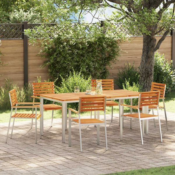 vidaXL Gartenstuhl 6 pcs &Ouml;l-Natur 56 x 54,5 x 87 cm Massivholz Akazie