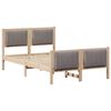 vidaXL Bettgestell Braun und Taupe 120 x 200 cm Massivholz Kiefer