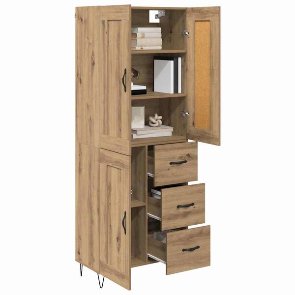 vidaXL Highboard Artisan-Eiche 69,5 x 34 x 180 cm Holzwerkstoff