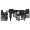 vidaXL Garten Essgruppe 5 stk. Schwarz Poly-Rattan