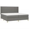 vidaXL Boxspringbett mit Matratze & LED Dunkelgrau 200x200 cm Stoff