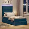 vidaXL Bett mit Stauraum und LED mit LED Dunkelblau 90 x 200 cm Samt
