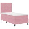 vidaXL LED Boxspringbett mit Matratze Rosa 90 x 190 cm Stoff