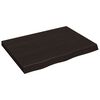 vidaXL Tischplatte Dunkelbraun 80x60x(2-6)cm Massivholz Eiche