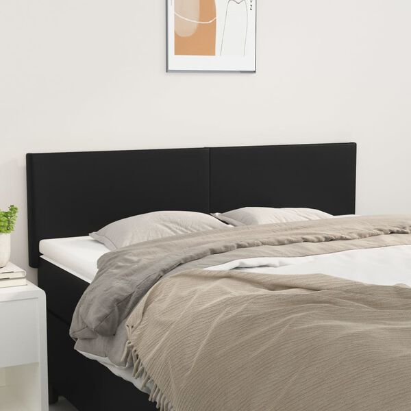 vidaXL Kopfteile 2 Stk. Schwarz 72x5x78/88 cm Kunstleder