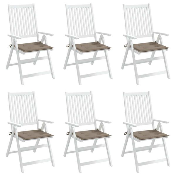 vidaXL Gartenstuhl-Kissen 6 Stk. Taupe 40x40x4 cm Oxford-Gewebe