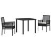 vidaXL Garten Essgruppe mit Kissen 3 pcs Beige Poly-Rattan