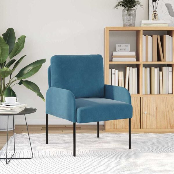 vidaXL Sofas mit Kissen 55cm Blau Sperrholz
