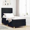 vidaXL Boxspringbett mit Matratze mit LED Schwarz 100 x 200 cm Stoff