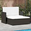 vidaXL 2-tlg. Garten-Lounge-Set mit Auflagen Poly Rattan Schwarz